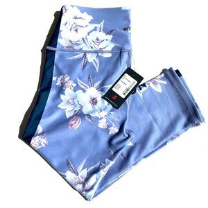 NWT!!! Peloton x WITH Wild Flower High Rise Capri crop leggings / pants. Medium.